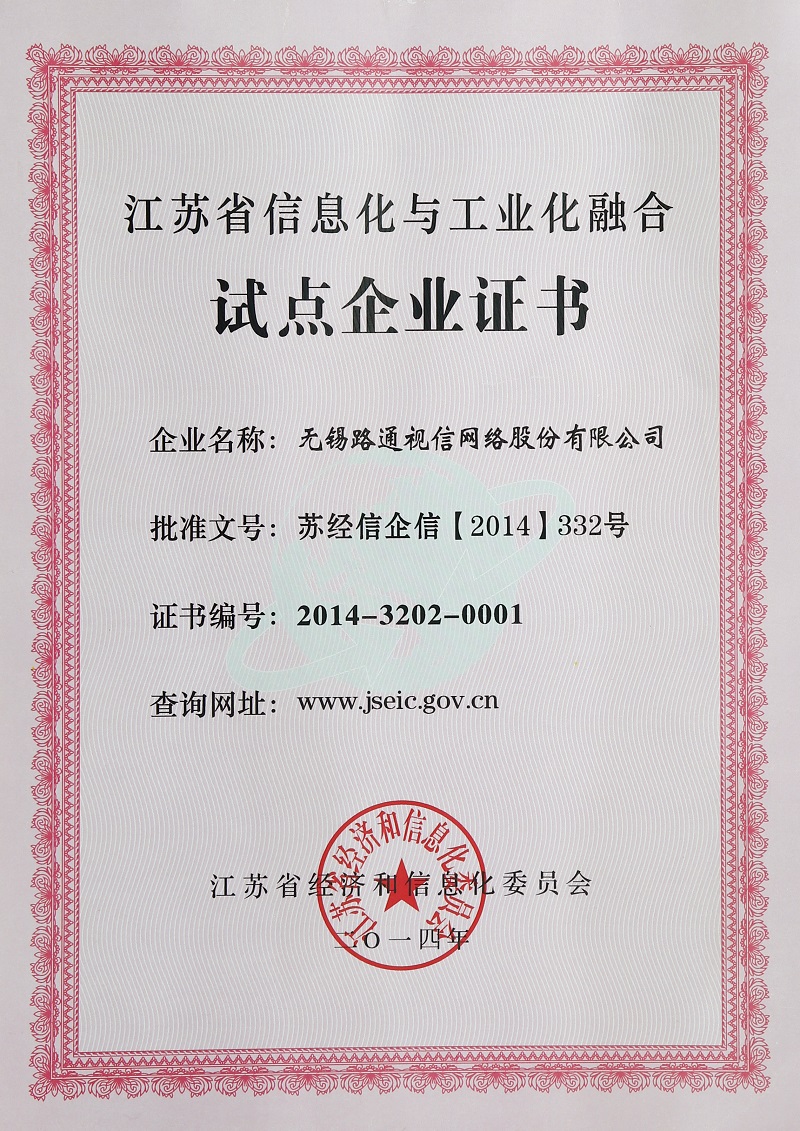 江蘇省兩化融合試點企業